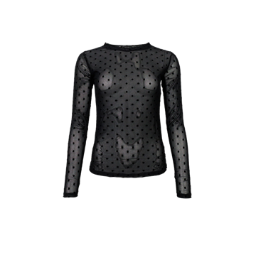BLACK COLOUR JENNIE DOTTED MESH BLUS BLACK 40611